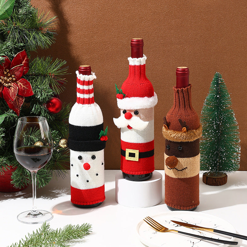 Christmas Decorative Bottle Sleeve Knitted